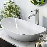 EMKE Waschbecken Aufsatzwaschbecken Oval-Hängewaschbecken für Badezimmer...