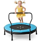 COSTWAY Ø102 cm Kinder Trampolin, Fitness-Trampolin Indoor mit Abnehmbarer...