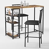Xbro Bartisch Set 3-teilig, Küchentisch mit Stühlen für Küche, Esszimmer,...