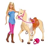 Barbie-Puppe und Pferdespielzeug, Barbie-Reitzubehör, 1 Barbie-Puppe und 1...