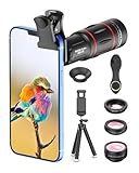 APEXEL Camera Lens Kit 18x Monocular Telescope, 0,63x Weitwinkel, 15x...