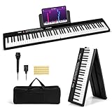 COSTWAY Keyboard Piano 88 Tasten, Klappbares Digitalpiano mit 1000 Rhythmen 1000...
