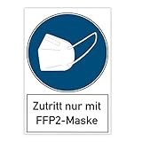 stempel-fabrik – Plakate 'Zutritt nur mit FFP2-Maske' – FFP2 Maskenpflicht...