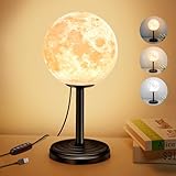 Kangtaixin 3D Mondlicht Tischlampe, MondLampe mit ständer, 3 Farbtemperatur,...