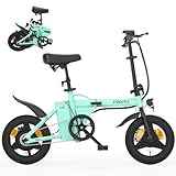 ESKUTE F100 E-Bike Klapprad, 14 Zoll Elektrofahrrad mit USB-Ladeanschluss für...