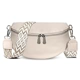 TAN.TOMI Umhängetasche Damen Bauchtasche Damen Leder, Crossbody Bag Damen...