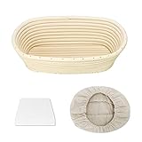 Clheatky Gärkörbchen Oval, 25 x 15 x 8.5 cm Gärkorb zum Brotbacken Set, Aus...