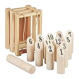 Relaxdays Kubb, mit Transportbox, finnisches Wurfspiel, Erwachsene & Kinder,...