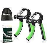 zenlete Profi Fitness Handtrainer, 2-er Set Fingerhantel einstellbar von 5-60...