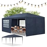 Juskys Partyzelt 3x6 m mit 6 abnehmbaren Seitenwänden & Dach - 18 m² - 12...