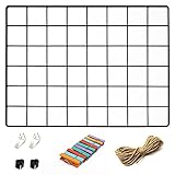 ODOXIA 1er-Pack Wandgitter | Deko für Heim, Büro, Küche zum Aufhängen | Mesh-Stauraum-Organizer & Bilderrahmen | Gitter Pinnwand | Memo- & Fotowand | Wand-Display | Metall & Schwarz