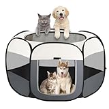 Dhqkqg Welpenauslauf, 110x110x60cm Faltbar Welpenlaufstall, Tragbarer Laufstall...