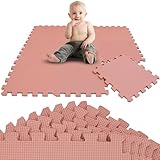 LittleTom 9 Teile Spielmatte Baby Puzzlematte ab Null - 30 x 30 cm Krabbelmatte...