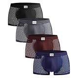 BOXR Underwear Bambus Boxershorts Herren 4er Pack Unterhosen Männer Ultra-Weich...