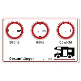 Wohnmobil Aufkleber (Gewicht - Höhe - Breite - Länge - 9,5x5,5 cm klein) -...