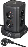 Brennenstuhl Steckdosenturm 8-Fach mit USB (Steckdosenblock 8-Fach mit 4X USB,...