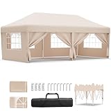 JUMMICO Pavillon 3x6 Wasserdicht Stabil Winterfest Höhe...