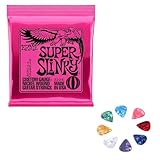 E-Gitarren-Saiten - 9-42 Gauge und 6 Gitarren-Plektren, E-Gitarren-Saiten,...