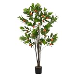 ML-Design Künstlicher Orangenbaum 130 cm, Kunstpflanze groß wie echt für...