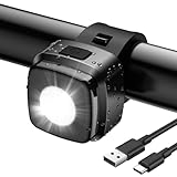 Akdomart LED Fahrradlicht Vorne, Fahrradlicht USB Aufladbar mit 600mAh Akku,...