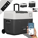 Arebos Kompressor Kühlbox mit Rollen 39 Liter | Elektrische Gefrierbox mit APP...