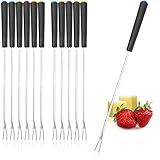 COM-FOUR® 12x Fondue Gabeln aus rostfreiem Edelstahl 430 - Fonduebesteck mit 6...