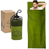 HIGHLAND CAMP Hüttenschlafsack Baumwolle (nur 570g) Mini Schlafsack Ultraleicht...