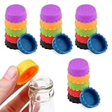 Tikplus Flaschenstopper, 24 Stück, 6 Farben, Silikon, Kronkorken, für...