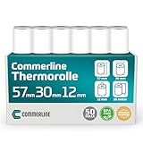 Commerline Thermorollen 57mm x 30mm x 12mm, 10 Meter, 50 Rolle, Ec rollen,...
