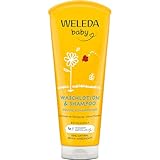 WELEDA Bio Calendula Baby Waschlotion & Shampoo - veganes Naturkosmetik Duschgel...