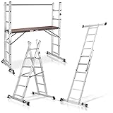 STAHLWERK Leitergerüst LG-270 ST 150 kg Tragkraft, 3 in 1...