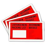 versando basics 1000 Lieferscheintaschen selbstklebend DIN lang rot/schwarz...