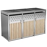 ESTEXO Mülltonnenbox Mülltonnenverkleidung mit Pflanzdach Aufbewahrungsbox...