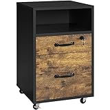 Yaheetech Rollcontainer mit 2 schubladen, Aktenschrank, mobiler Büroschrank mit...