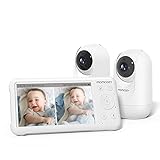 momcozy Babyphone mit 2 Kameras 5 Zoll 1080P Split-Screen-Video-Babyphone mit...