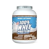 Body Attack 100% Whey Protein - Chocolate Brownie - 2,3 kg - Made in Germany -...