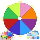 GKZB Schwungtuch mit 20 Griffen Schwungtuch Kinder Ø 300 cm Bunt Spielzeug für...