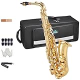 EastRock Alt Saxophon Students Altsaxophon Goldlack mit Hartschalenkoffer,...