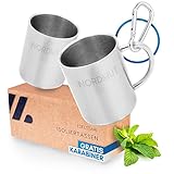 NORDMUT® Edelstahl Thermobecher [2er Set] Camping Tasse | nachhaltige Edelstahl...