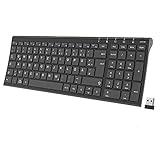 iClever Kabellose Tastatur, wiederaufladbare 2,4 GHz Funk Tastatur, Deutsches...