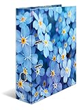 HERMA Ordner A4 Blaue Blumen, 7 cm breit, Kinder Ringordner mit Pflanzen Motiv,...