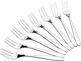 10 Stück Kuchengabel, Edelstahl Gebäck Gabeln Set, 14cm Silber Tafelgabeln...
