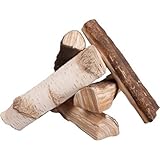 Premium Keramikholz Birke Holz Deko Gelkamin Bio-Ethanolkamin Wandkamin 5 tlg.