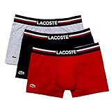 Lacoste Herren 5H3386 Boxershorts, Marine Argent Chine Rouge, XL (3er Pack)