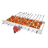 RAMBO Grillaufsatz mit Motor inkl. 12 Spieße + Powerbank, Drehspieße aus...