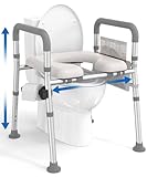 HOMLAND Erhöhter Toilettensitz mit Griffen, Toilettensitzerhöhung für...