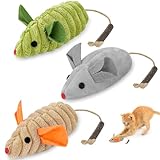 OSDUE Katzenspielzeug Maus, 3 Stück Katzenminzen Spielzeug, Plüsch Maus Kitten...