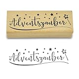 Frau WUNDERVoll® Stempel - Adventszauber - aus Holz, Schrift-/ Motivgröße:...