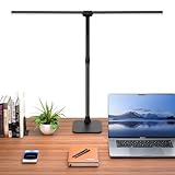 Kaulsoue Doppelkopf Schreibtischlampe LED dimmbar, Schreibtischlampen mit Fuß,...