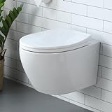 Wand WC Keramik Hänge WC Set Toilettemit abnehmbaren Deckel sitz mit...